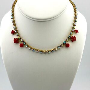 Vintage AB Rhinestone Glass Stone 15 inche Gold Toned Choker Bundle 3/$15